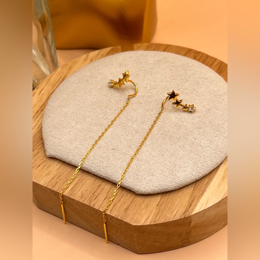 G6032•Threader Type•Tassel•14K Gold Plated•Gift For Her